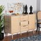 Baxton Studio Harrison MidCentury Modern Natural Brown Finished Wood and Natural Rattan 3Drawer Sideboard 223-12938-ZORO - alternate 1